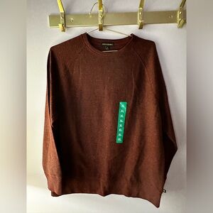 NWT Banana Republic Burgundy Heather Red Waffle Knit Crew Pullover Size XL